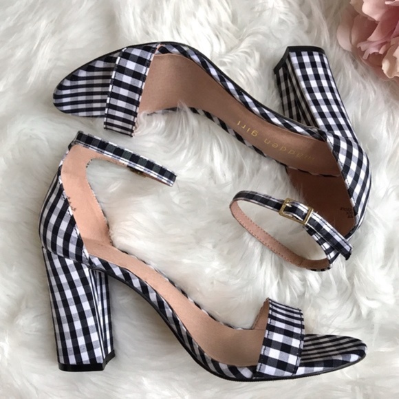 Madden Girl Shoes - Madden Girl Gingham Beella Block Heel Sandal